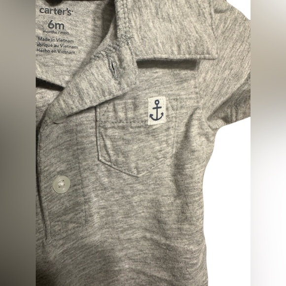 (3️⃣) Carter's Collard Onesies w ⚓️ on Pocket, 6M - Picture 5 of 14